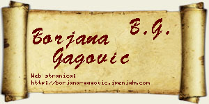 Borjana Gagović vizit kartica
